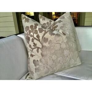 24x24 Blossom Decorative Pillow In natural Stone Beautiful- Preowned
